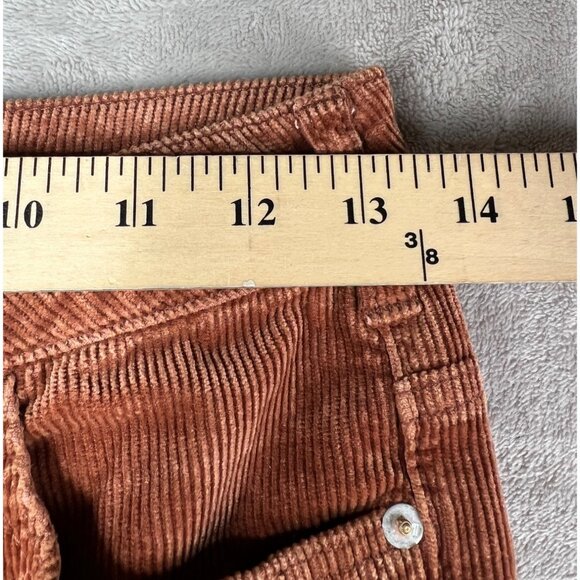 Anthropologie Pilcro The Yaya Rust Orange Corduroy Crop Flared Pants Size 26 - Picture 10 of 16